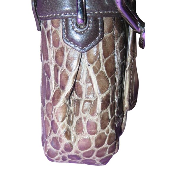 Coach 2011 Chelsea Brown Croc Embossed Leather crossbody satchel large hangtags - Picture 5 of 14